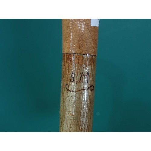 581 - A hazel Walking Stick with carved salmon handle