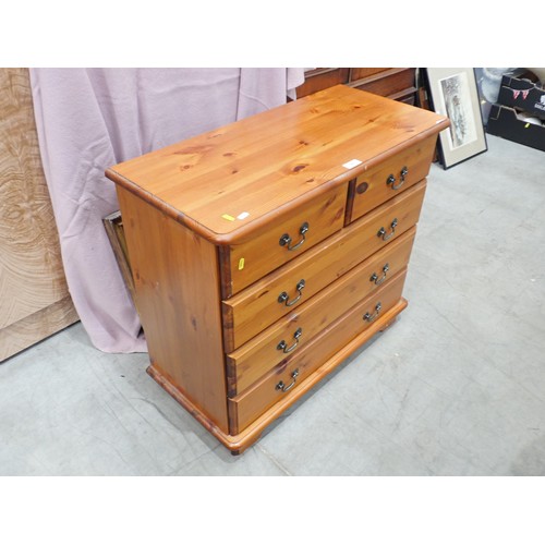 301 - A modern pine Chest of two short and three long drawers