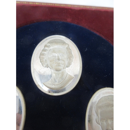 108 - Six Ltd Edition silver Royal Family Cameos of Queen Elizabeth and Family, London 1972, maker: J. Pin... 