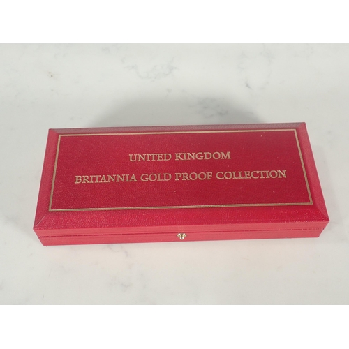 135 - 2002 Royal Mint Gold Britannia Collection, four Coin Set, 1oz, 1/2 oz, 1/4 oz and 1/10 oz Coins, alo... 