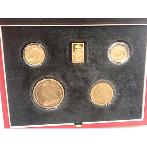 139 - Queen Victoria 1893 Old Head Gold Set consisting of Half Sovereign, Sovereign, Two Pounds and Gold J... 