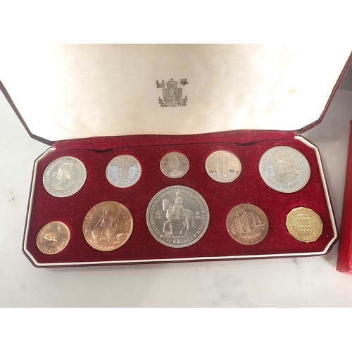 178 - 1950 Royal Mint Proof Set, Farthing - Half Crown (in card type box), 1953 Proof Set, Farthing - Crow... 