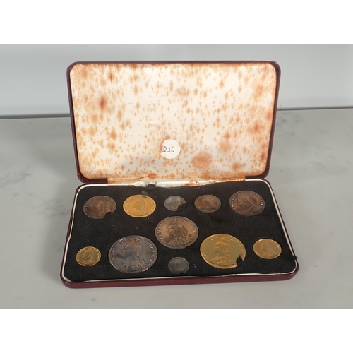 186 - A Victorian Golden Jubilee Specimen set, Five Pounds to Threepence, 11 coins in case (not original)