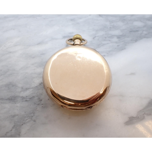 228 - An early 20th Century 9ct gold cased open faced keyless wind Pocket Watch the white enamel dial with... 