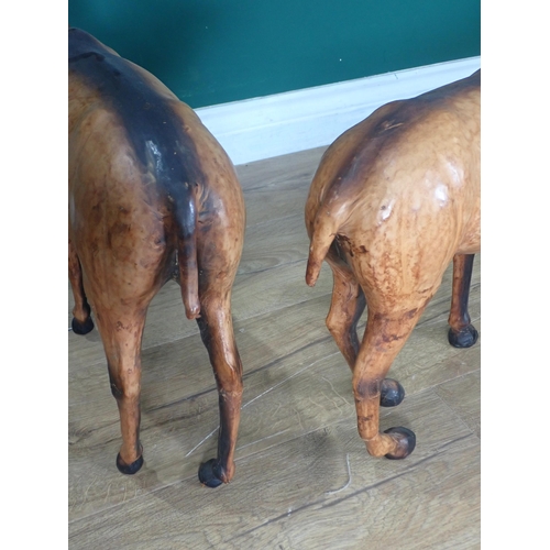 345 - A pair of 20th Century leather Figures of Antelope 21in H