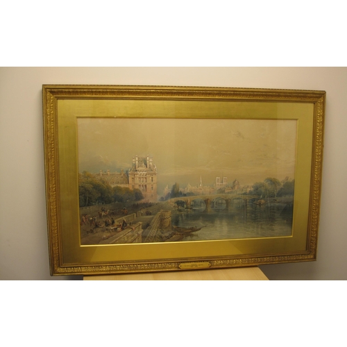 372 - WILLIAM COLLINGWOOD-SMITH RWS (1815-1887) Paris from the Pont de la Concorde, signed,  and inscribed... 