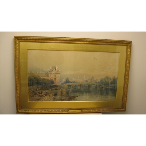 372 - WILLIAM COLLINGWOOD-SMITH RWS (1815-1887) Paris from the Pont de la Concorde, signed,  and inscribed... 