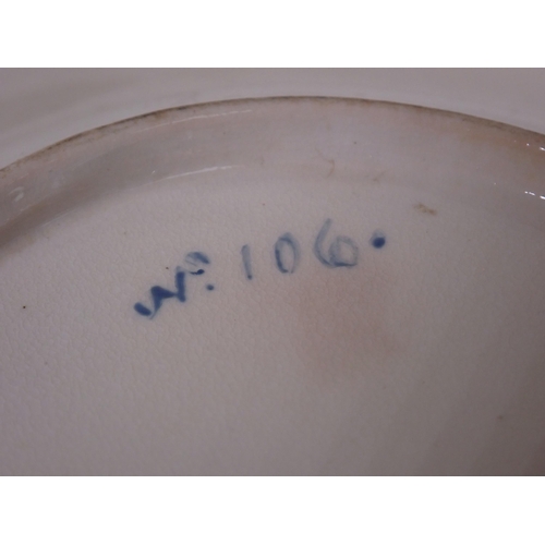 444 - An early 19th Century and later pearl/creamware part Dinner Service, painted central stylised animal... 