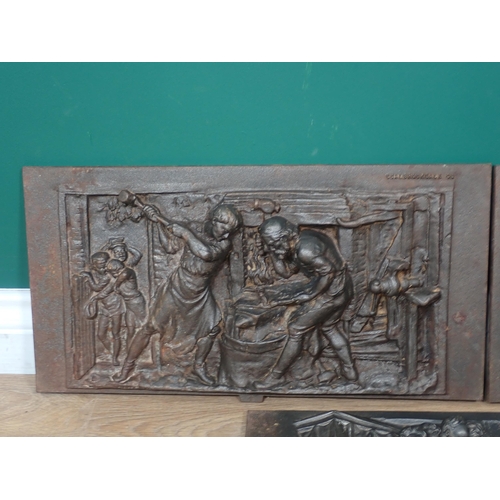 486 - A set of three Coalbrookdale & Co. cast iron relief Plaques inspired by Henry Wadsworth Longfellow's... 