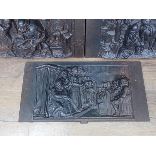 486 - A set of three Coalbrookdale & Co. cast iron relief Plaques inspired by Henry Wadsworth Longfellow's... 