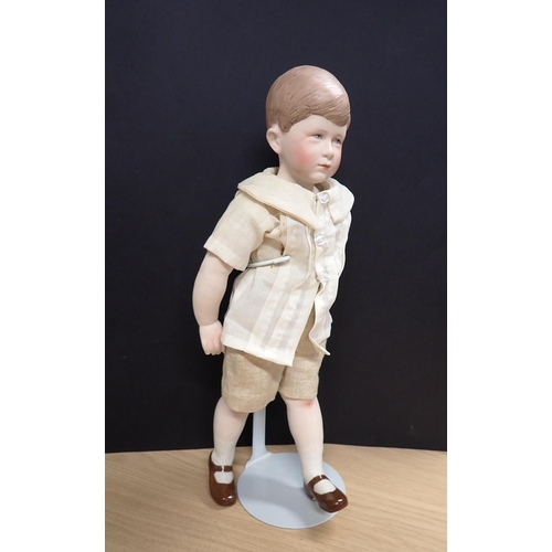 499 - A Prince Charles bisque headed Doll by Martha Thompson USA, 11in