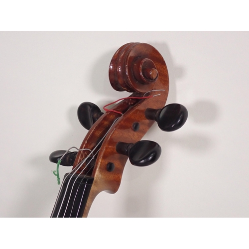 508 - A full size Violin with single perfling to the top and the two piece back with interior label 