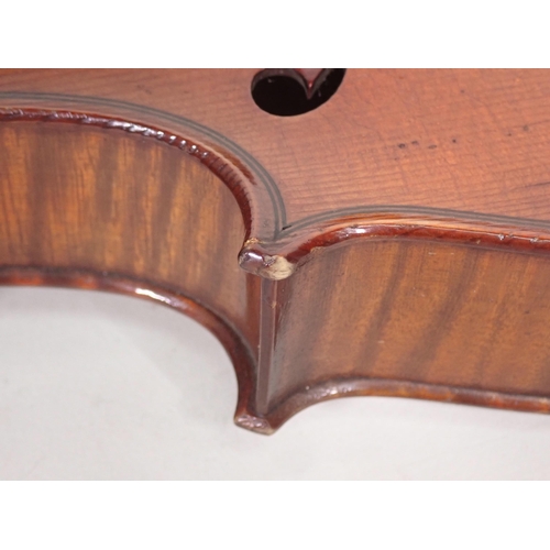 508 - A full size Violin with single perfling to the top and the two piece back with interior label 