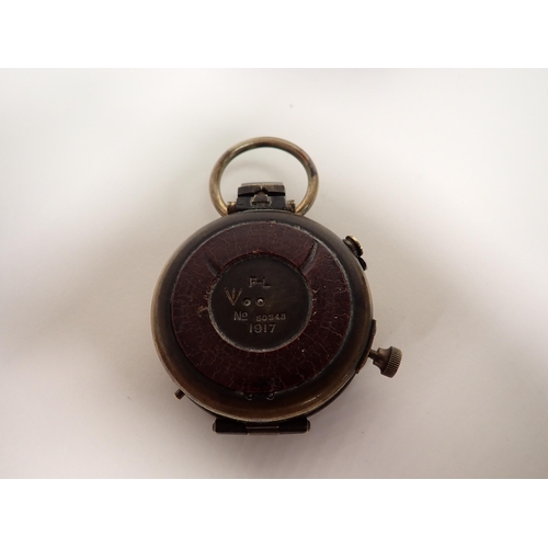 510 - A 1917 Military Pocket Compass, No 80248, in leather case