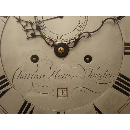 535 - An early 19th Century mahogany Longcase Clock by Charles Howse , London with arched brass dial, silv... 