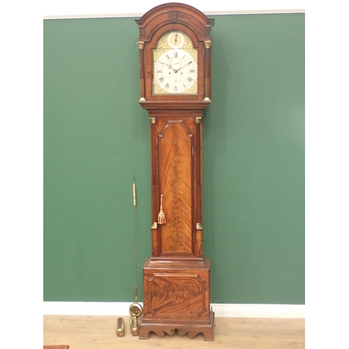 535 - An early 19th Century mahogany Longcase Clock by Charles Howse , London with arched brass dial, silv... 