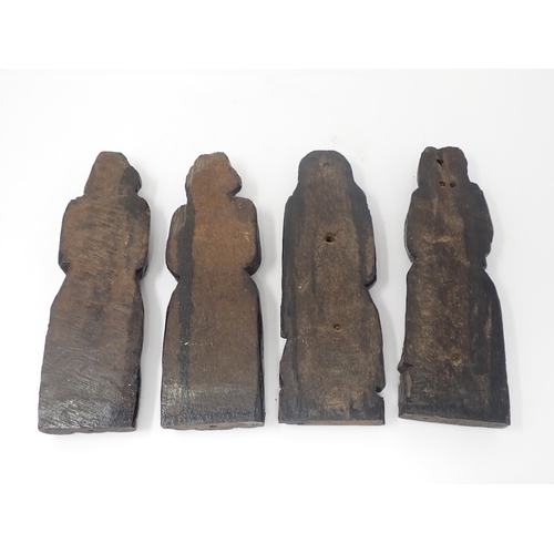 569 - Four 17th Century oak Carvings of the Apostles 8 3/4in H