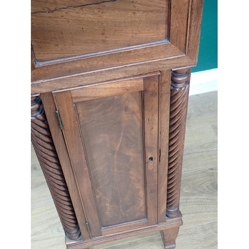 583 - A 19th Century mahogany Pedestal Sideboard of small proportions with breakfront, fitted drawers and ... 