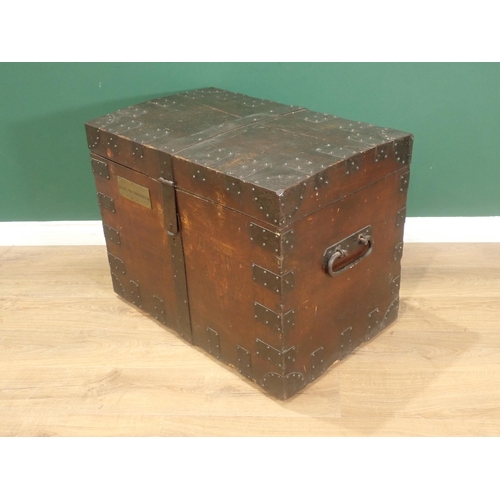 633 - A 19th Century metal bound Silver Chest by R & S Garrard & Co, 25 Haymarket, London, with fitted int... 