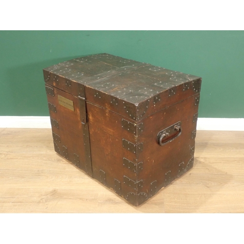 633 - A 19th Century metal bound Silver Chest by R & S Garrard & Co, 25 Haymarket, London, with fitted int... 