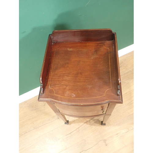 655 - An Edwardian mahogany Bedside Stand bearing retailers label  