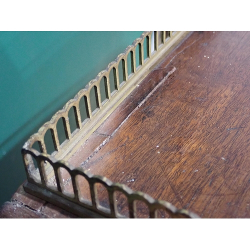 686 - A 19th Century mahogany Waterfall Bookcase with pierced brass gallery, mahogany fronted stained pine... 