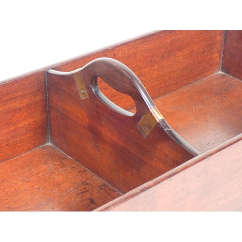 709 - A Georgian mahogany two division Book Trough wIth carrying handle 2ft 1 1/2in W x 4 1/2in H