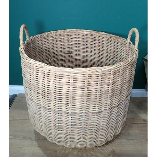 743 - A large Country House wicker Log Basket 3ft H x 2ft 10in D