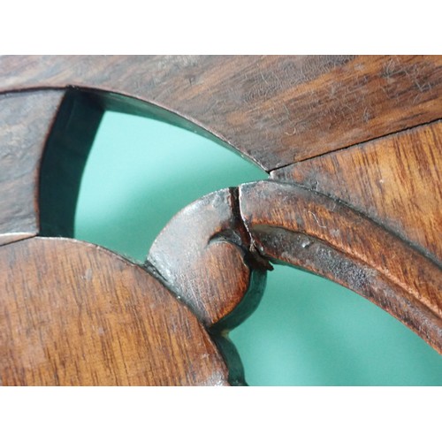 698 - A pair of Georgian mahogany Armchairs, each with shaped top rail, scroll carved pierced splat back, ... 