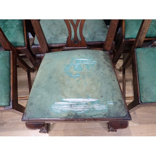 705 - A Harlequin set of eight Georgian mahogany Dining Chairs with shaped top rails, pierced splat backs,... 