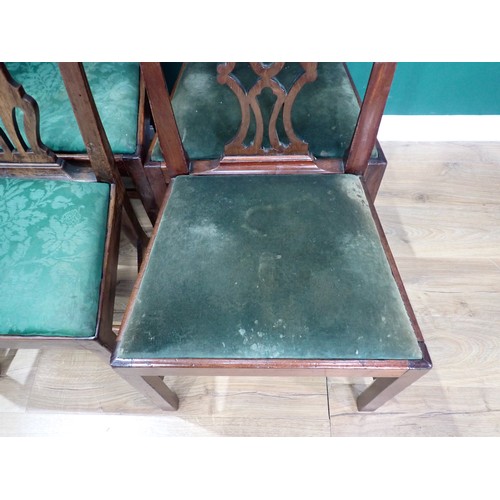 705 - A Harlequin set of eight Georgian mahogany Dining Chairs with shaped top rails, pierced splat backs,... 