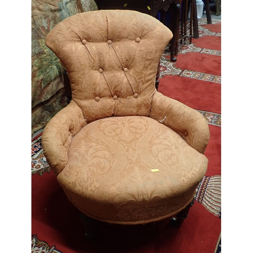 628 - A 19th Century Gillow Armchair with scrolled back and arms, stamped 'Gillow 3029', one replaced back... 