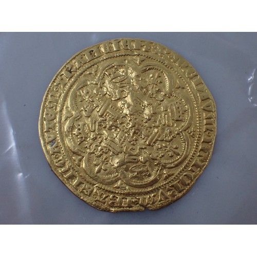 200 - An Edward III (1327-1377) Gold Noble, E in centre of reverse