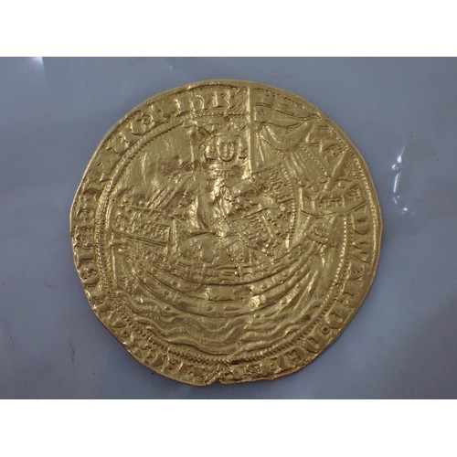 200 - An Edward III (1327-1377) Gold Noble, E in centre of reverse