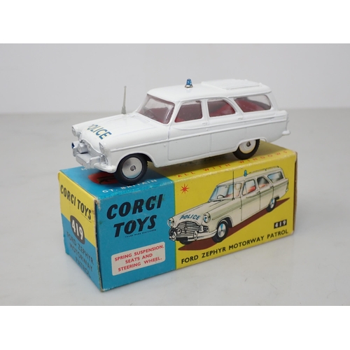 223 - A boxed Corgi Toys No.419 Ford Zephyr Motorway Patrol