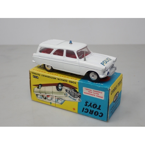 223 - A boxed Corgi Toys No.419 Ford Zephyr Motorway Patrol