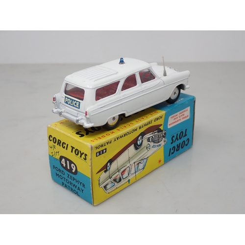 223 - A boxed Corgi Toys No.419 Ford Zephyr Motorway Patrol