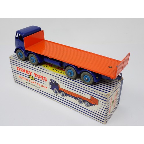 70 - A boxed Dinky Toys No.903 blue and orange Foden Flat Truck