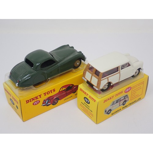 186 - A boxed Atlas Dinky Toys No.157 Jaguar XK120 and a No.197 Morris Mini-Traveller