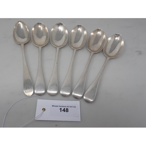 148 - Five Edward VII Dessert Spoons, old English pattern, London 1907, and another, Edinburgh 1801, maker... 