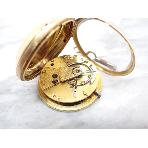 152 - An 18ct gold cased open faced Pocket Watch by Cha Shepherd. Leadenhall St, London, 1731, the engrave... 