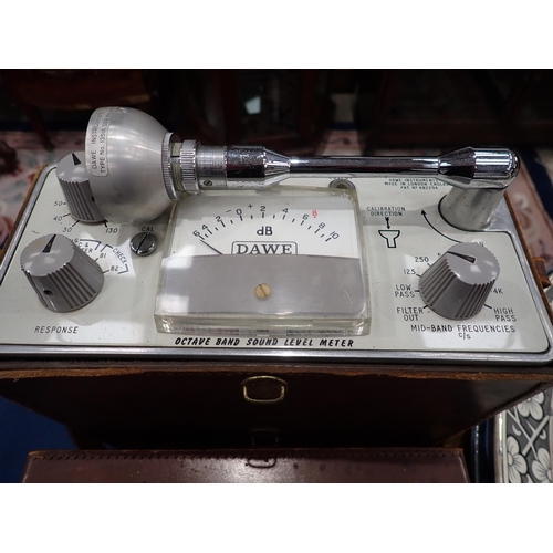 224 - A Dawe Octave Band Sound Level Meter, in leather case