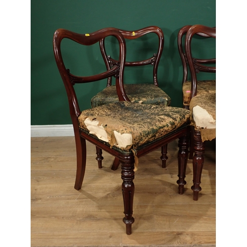 24 - ***WITHDRAWN***A set of eight antique mahogany Bar Back Dining Chairs, with green upholstered seats ... 