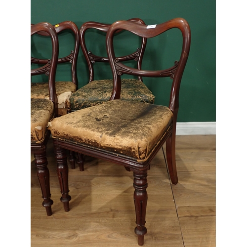 24 - ***WITHDRAWN***A set of eight antique mahogany Bar Back Dining Chairs, with green upholstered seats ... 