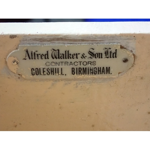 283 - A large mid century painted metamorphic kitchen Cabinet, labelled Alfred Walker & sons, Coleshill