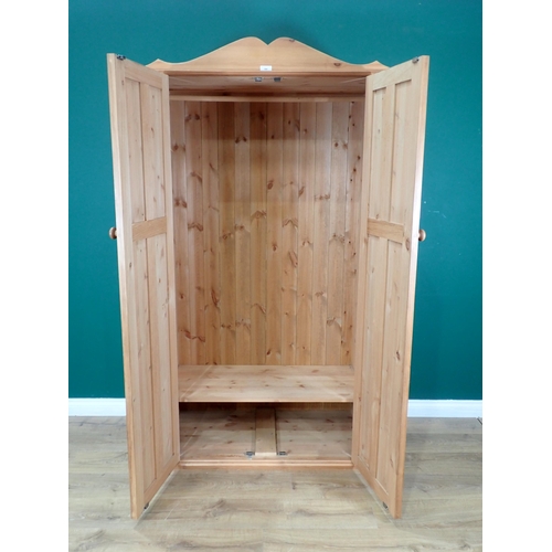 304 - A pine Wardrobe, 6ft 4in H x 3ft 6in W