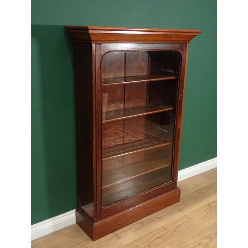 314 - A 19th Century glazed Bookcase with single door enclosing adjustable shelves, 4ft 5in H x 2ft 11in