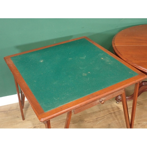 320 - ***WITHDRAWN***A folding Card Table and a mahogany Breakfast Table, 3ft 8in diam approx.