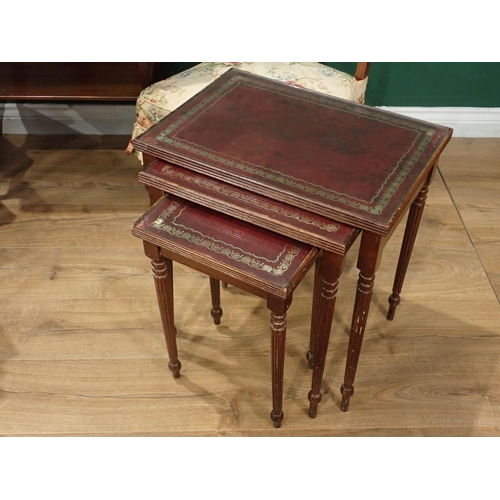 321 - ***WITHDRAWN***A pair of mahogany Chairs with inlaid decorations, two Nests of Tables, and a two tie... 