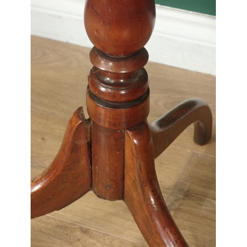 331 - Two mahogany Tripod Tables, one with shaped top, both on with turned columns A/F.